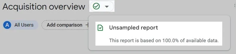 unsampled report in ga4