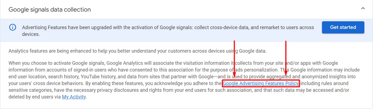 google advertising features policy
