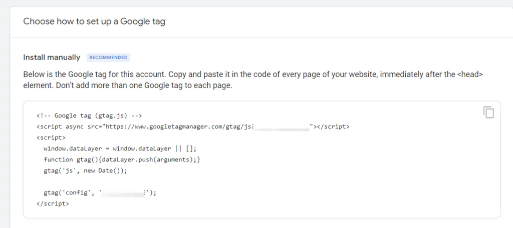 Manual Integration: If you prefer a more hands-on approach, you can add the GA4 Global Site Tag directly