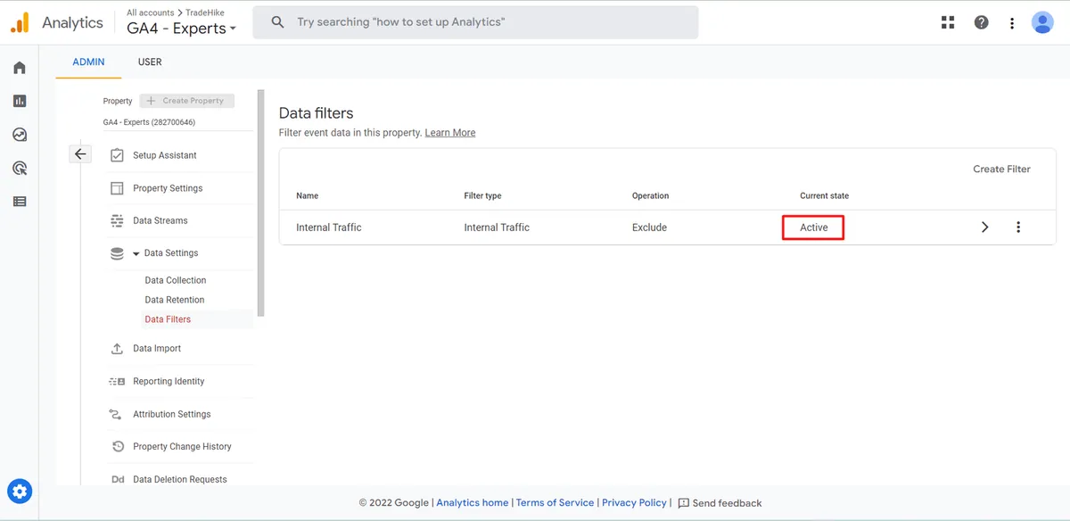 data filter activated