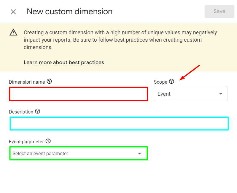 new custom dimension details