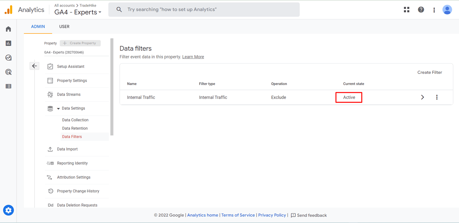 data filter activated