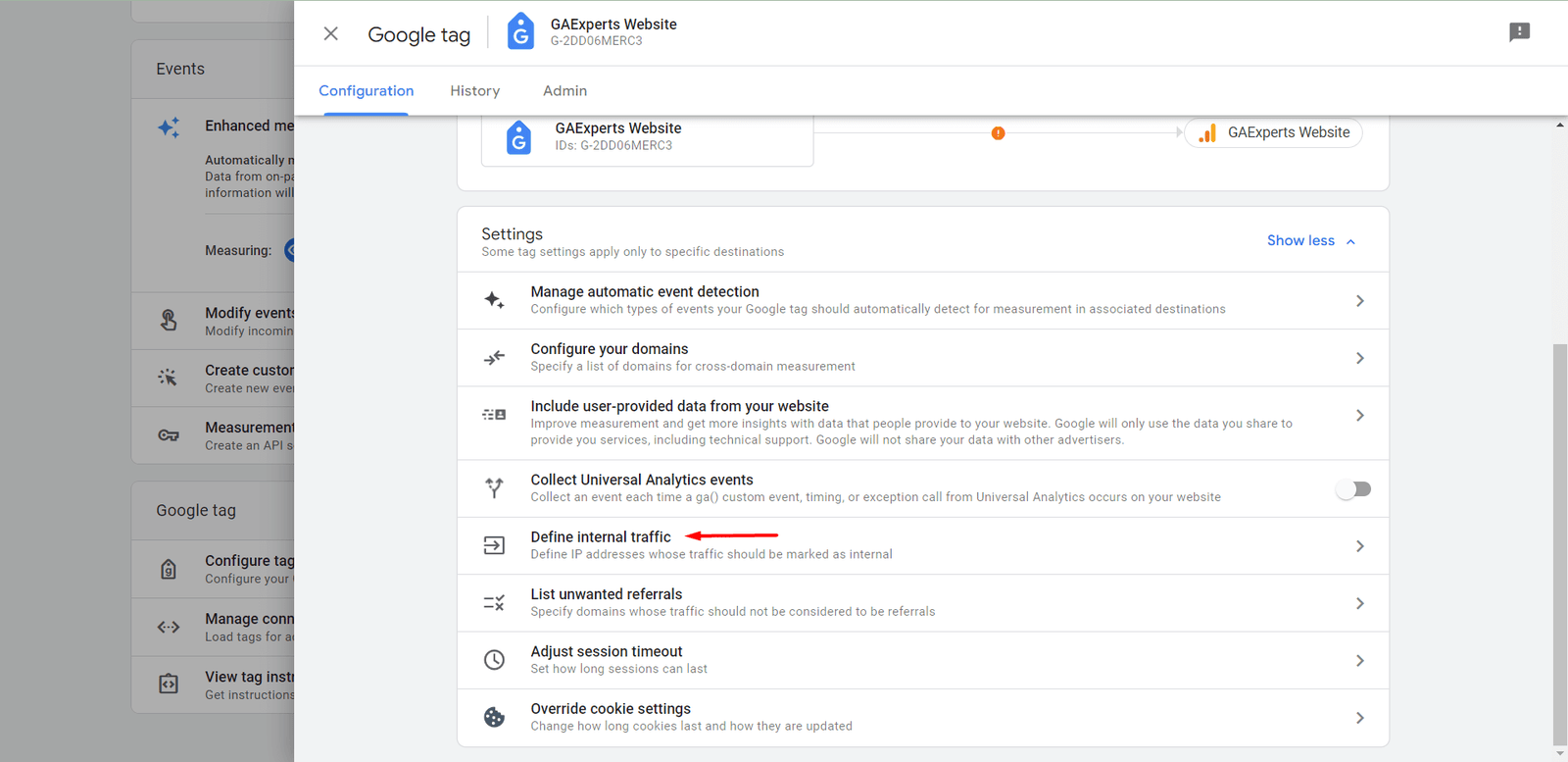 define internal traffic in ga4