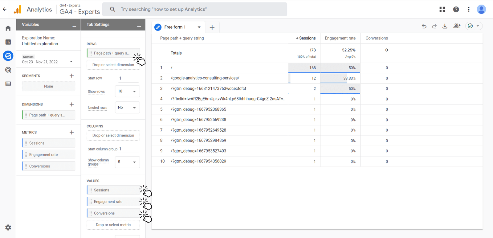 drag dimensions and metrics
